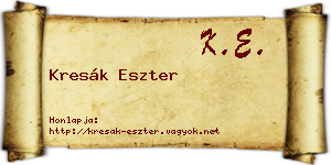 Kresák Eszter névjegykártya