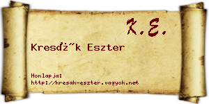 Kresák Eszter névjegykártya